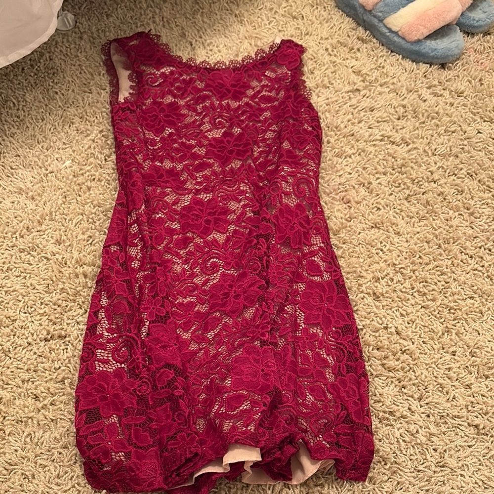 Elegant Red Lace Dress